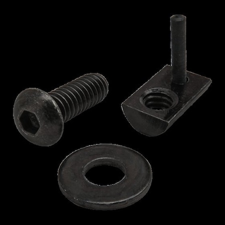 80/20 1/4"-20 Socket Head Cap Screw, Button, Black Zinc Plated Steel, 3/4 in Length 3372