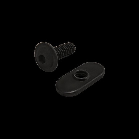 80/20 1/4"-20 Socket Head Cap Screw, Button Flanged, Black Zinc Plated Steel, 3/4 in Length 3384