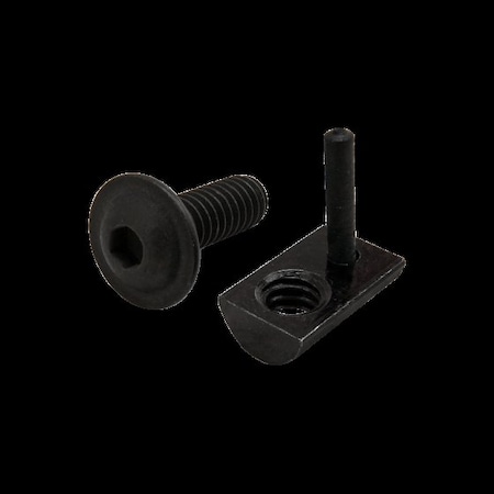 80/20 1/4"-20 Socket Head Cap Screw, Button Flanged, Black Zinc Plated Steel, 3/4 in Length 3385
