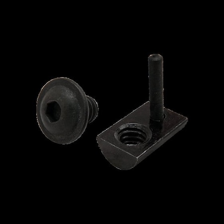 80/20 1/4"-20 Socket Head Cap Screw, Button Flanged, Black Zinc Plated Steel, 3/8 in Length 3387