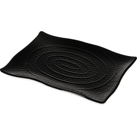 Carlisle Foodservice Rect Textured Platter, 13.5x9.25", Blk, PK4 4452003