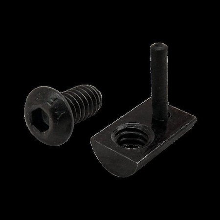 80/20 1/4"-20 Socket Head Cap Screw, Button, Black Zinc Plated Steel, 1/2 in Length 3394