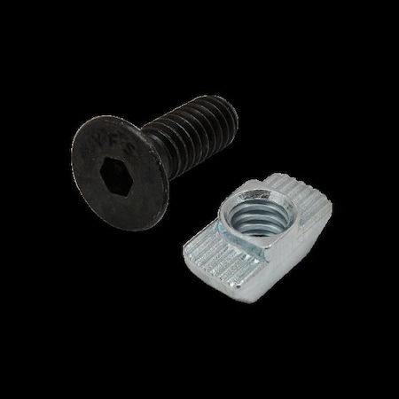 80/20 1/4"-20 Socket Head Cap Screw, Flat, Black Zinc Plated Steel, 3/4 in Length 3407
