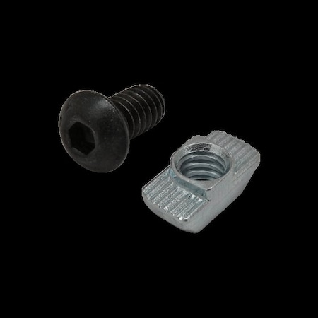 80/20 1/4"-20 Socket Head Cap Screw, Button-Head, Black Zinc Plated Steel, 1/2 in Length 3408
