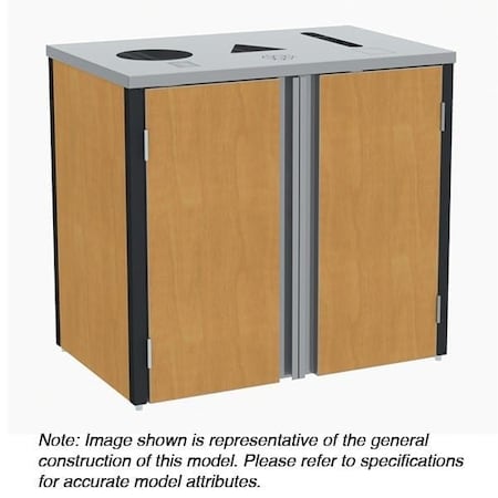 Lakeside Laminate Waste/Recycle Station-Top Access; 1-Liquid Waste, 1-Cup Refuse 3420