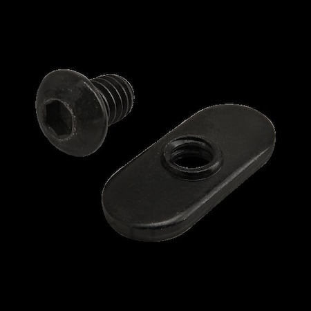 80/20 1/4"-20 Socket Head Cap Screw, Button, Black Zinc Plated Steel, 3/8 in Length 3416