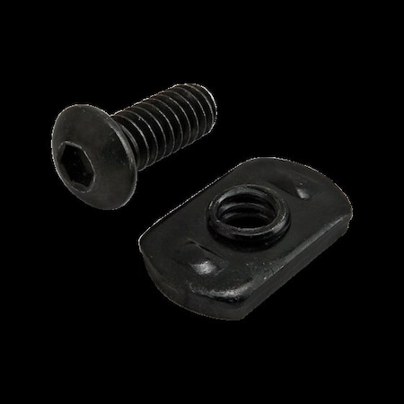 80/20 1/4"-20 Socket Head Cap Screw, Button, Black Zinc Plated Steel, 5/8 in Length 3418