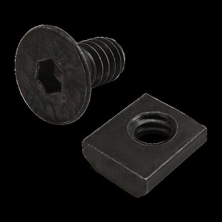 80/20 M10-1.50 Socket Head Cap Screw, Flat, Black Zinc Plated Steel, 1/2 in Length 3419