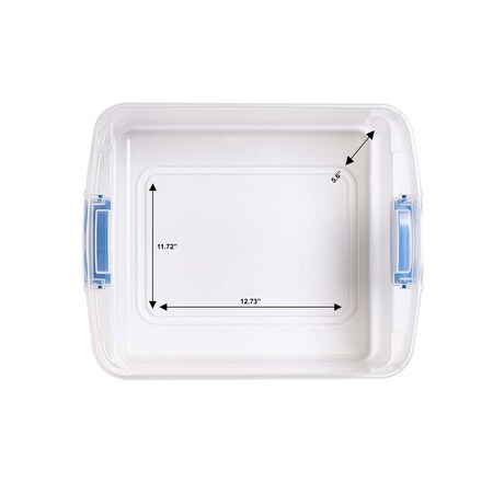 homz plastic storage tote with latches