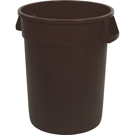 Bronco Trash Can, 32 gal Round Trash Can Brown 84103201