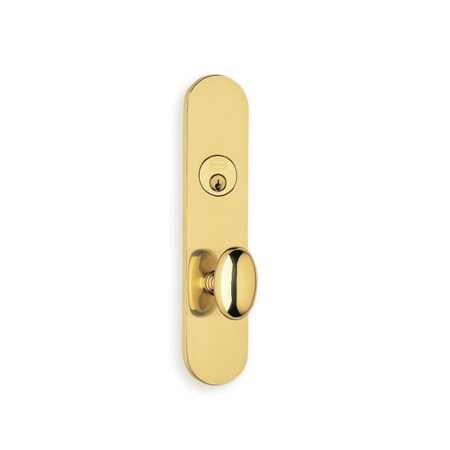 Omnia LH 432 Knob 3000 Plate Storeroom 234BS Mortise Lock Bright Brass 3432EW00L1