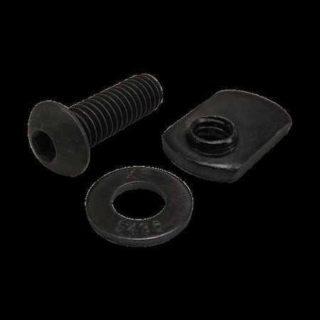 80/20 5/16"-18 Socket Head Cap Screw, Button, Black Zinc Plated Steel, 1 in Length 3443