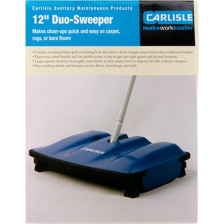 Carlisle Foodservice Floor Sweeper, 12", Blue, PK4 3640014