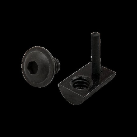 80/20 1/4"-20 Socket Head Cap Screw, Button Flanged, Black Zinc Plated Steel, 3/8 in Length 3480