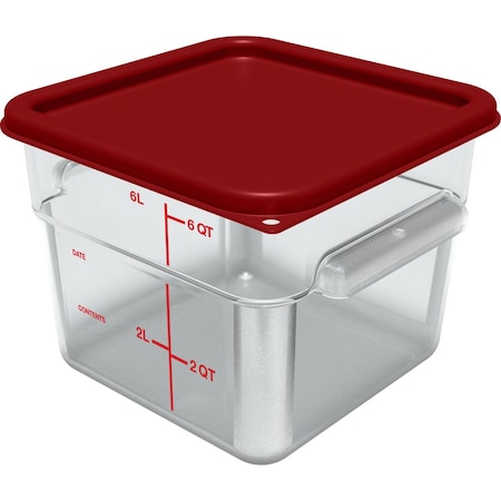 Carlisle Foodservice Food Containers w/Lids, 6 qt, Clear, PK2 11952-207