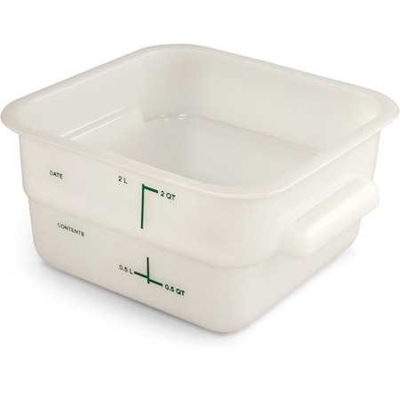 Carlisle Foodservice Food Storage Container, 2 qt, White 11960PE02
