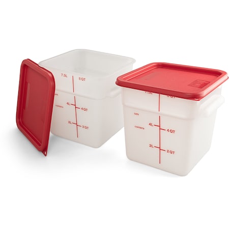 Carlisle Foodservice Food Storage Container, Square, 6 qt, PK2 11963-202