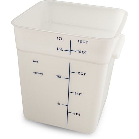 Carlisle Foodservice Food Storage Container, 18 qt, White 11965PE02