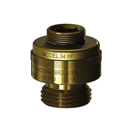 WOODFORD MANUFACTURING Outlet Brass Vacuum Breaker, 13/16" -24 34HF-BR