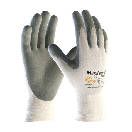 Pip Glove, Nitrile Grip, White, Seamless, L, PR 34-800/L