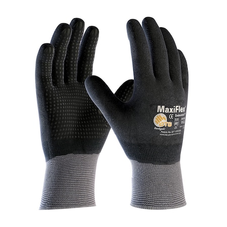 Pip Coated Gloves, Foam Nitrile, Dotted, Palm, 3 Abrasion Level, Gray, 2XS (5) 12 PK 34-846/XXS