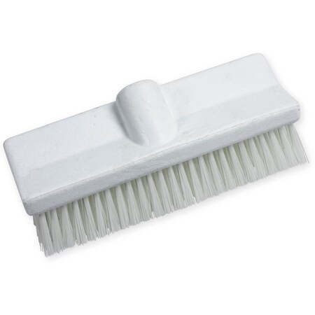 Carlisle Foodservice 10" White Hi-Lo Floor Scrub Brush, 12PK 40423EC02