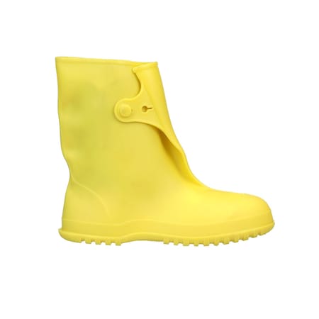 Tingley Overboots, Plain Toe, PVC, 10 in Height, Snap Tab Closure, Cleated Sole, Yellow, L 35123