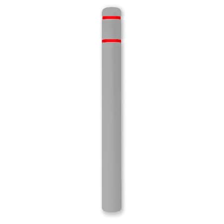POST GUARD Post Sleeve, 4.5" Dia, 64" H, Grey/Red CL1385C64R