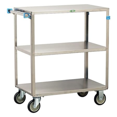 Lakeside Stainless 3 Shelf Banquet Cart;All Edges Down, 500 lb Capacity, 18"x31" 351
