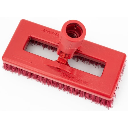 Carlisle 3638831EC05 8 Swivel Scrub Floor Brush Head Only w/ Red Poly Bristles