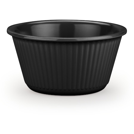 Carlisle Foodservice Melamine Fluted Bowl Ramekin, 4 oz, Black S29103