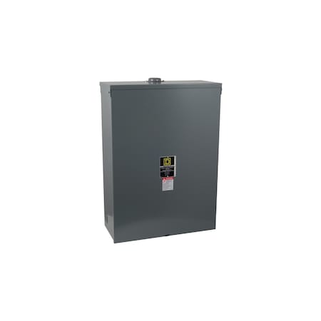 Square D Safety switch, double throw, non fusible, 200A, 600V, 3 pole, 15HP, neutral factory installed, NEMA 3R, bolt on 82344NRB