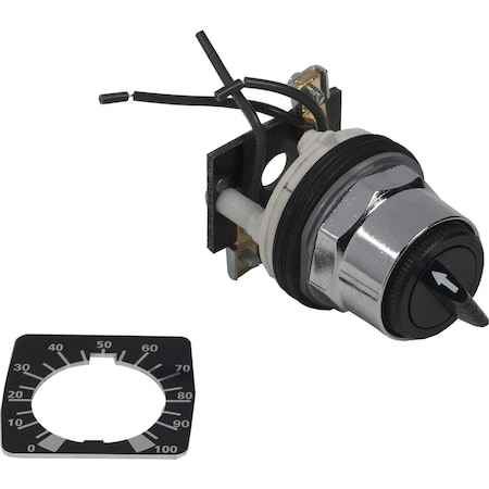 Square D Head + mounting base for potentiometer, Harmony 9001K, metal, black, 30mm, for use with 6.35mm shaft 9001K20