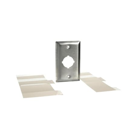 Square D 30mm Push button, Type K, flush plate, 1 hole, NEMA 1 9001K25