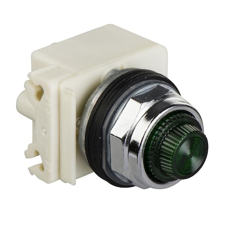 Square D Pilot light, Harmony 9001K, metal, polycarbonate, fresnel, clear, 30mm, 110-120V 9001KP1C31