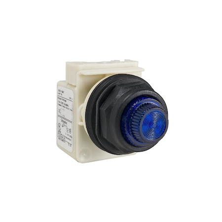 Square D Pilot light, Harmony 9001SK, plastic, polycarbonate, fresnel, blue, 30mm, LED blue, 24-28V 9001SKP35LLL31