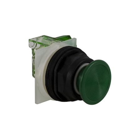 Square D Push-button, Harmony 9001SK, plastic, snap-in plastic mushroom 35mm, green, 30mm, spring return, 1 NO 9001SKR4GH5