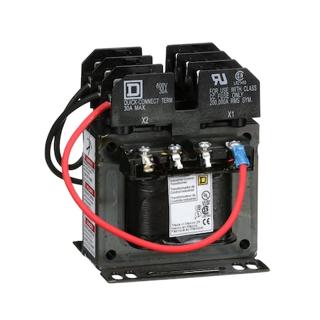 Square D Control Transformer, 100 VA, Not Rated, 24V AC, 120/240V AC 9070TF100D23