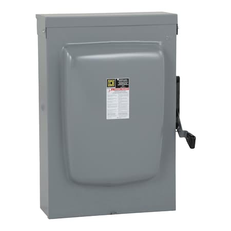Square D Fusible, Disconnect Switch, General Duty, 240 V, 3PST, Indoor/Outdoor D325NTR