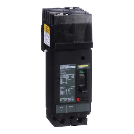 SQUARE D Molded Case Circuit Breaker, HDA Series 30A, 2 Pole, 600V AC HDA260302