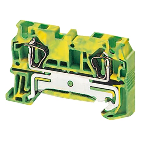 Schneider Electric Terminal block, Linergy TR, spring type, protective earth, 2 points, 4sq mm, green-yellow, set of 50 NSYTRR42PE