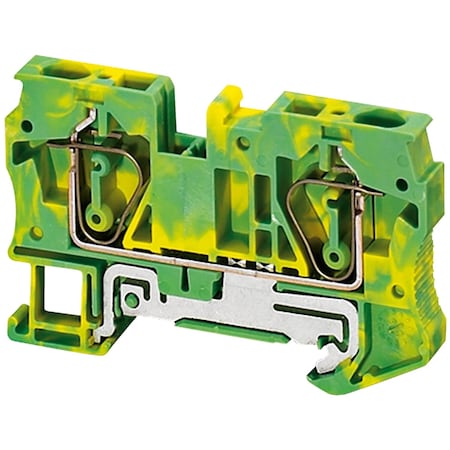 Schneider Electric Terminal block, Linergy TR, Linergy TR, spring type, protective earth, 2 points, 6mm², green-yellow, set of 50 NSYTRR62PE