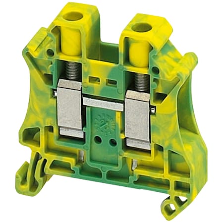 Schneider Electric Terminal Block, Protective Earth, 76 A, Green, Yellow NSYTRV102PE
