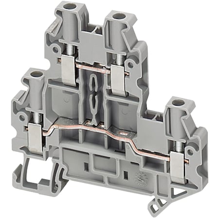 Schneider Electric Terminal Block, Pass-Through, 30 A, 600 V AC, Gray NSYTRV44D