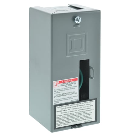 Square D Load Center, QO, 1 Spaces, 30A, 120/240V AC, Fixed Main Lug, 1 Phase QO1L30S