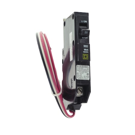 Square D Miniature Circuit Breaker, 20A, 1 Pole, 120/240V AC, 10kA 120 V AC QOB120PL5393