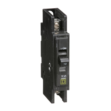 Square D Miniature Circuit Breaker, QO Series, 10A, 1 Pole, 120/240V AC, 10kA at 120/240V AC QOU110B
