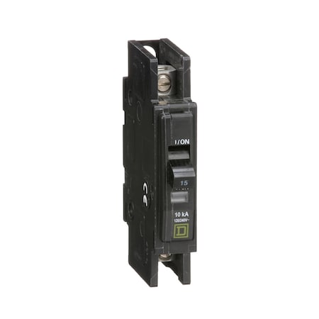 Square D Miniature Circuit Breaker, QO Series, 15A, 1 Pole, 120/240V AC, 10kA at 120/240V AC QOU115B