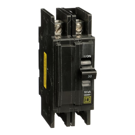 Square D Miniature Circuit Breaker, QO Series, 30A, 2 Pole, 120/240V AC, 10kA at 120/240V AC QOUQ230