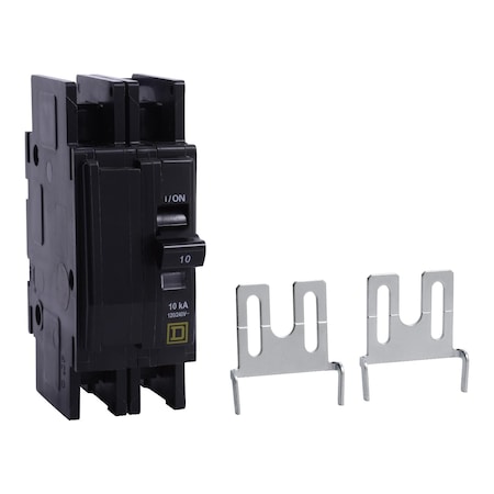 Square D Miniature Circuit Breaker, QO Series, 15A, 2 Pole, 120/240V AC, 10kA at 120/240V AC QOUR2155283CCC